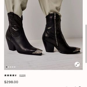 FREE PEOPLE ARTISAN WESTERN BOOT- BLACK. Size 41/ 10.5/11